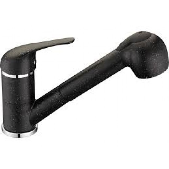 DAGA - UPRIGHT SINK MIXER WITH A PULL-OUT SPOUT BLACK GRANITE 