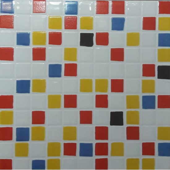Νέα Παραλαβή!!! Πλακάκια κουζίνας και μπάνιου  τύπου ψηφίδα κόκκινο-κίτρινο-λευκό 20x20