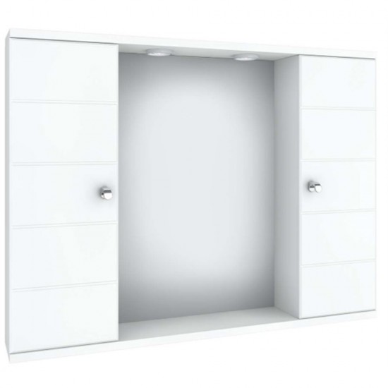Καθρέπτης με διπλό ντουλάπι και σποτ 75x15x57 5KCP075WH